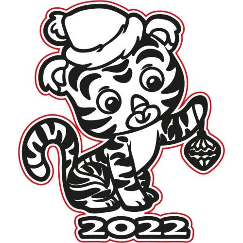 Фігурний трафарет для кольорового піску "Тигр 2022" #2