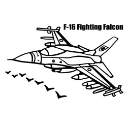 Картина-трафарет для раскрашивания песком А4 "F-16"