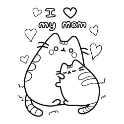 Картина-трафарет для раскрашивания песком А4 "I love my mom"