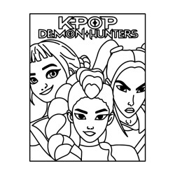 Трафарет-картина для малювання піском А4 "K-POP DEMON HUNTERS"