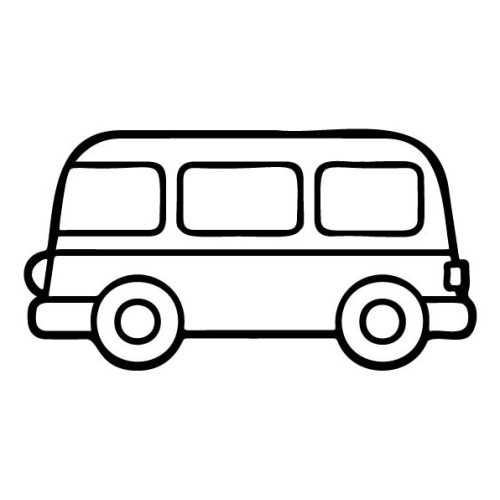 Трафарет-раскраска цветным песком "Автобус"