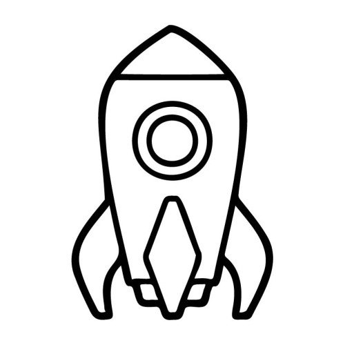 Трафарет-картина для рисования песком А4 "Космическая ракета"