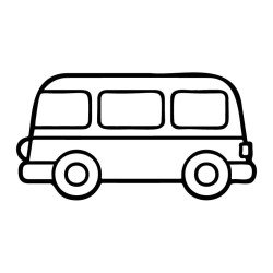 Трафарет-картина для рисования песком А4 "Автобус"