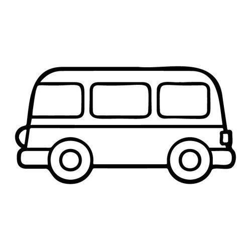 Трафарет-картина для рисования песком А4 "Автобус"