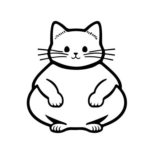 Трафарет-картина для рисования песком А4 "Сидячий котик"
