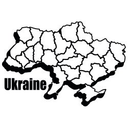 Трафарет-картина для малювання піском А4 "Карта України"