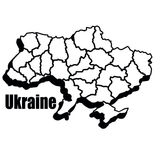 Трафарет-картина для рисования песком А4 "Карта Украины"