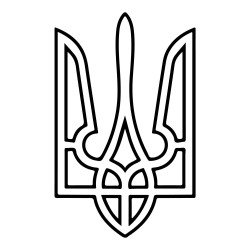 Картина-трафарет для раскрашивания песком "Герб Украины"