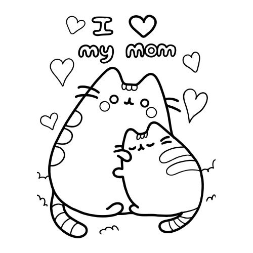 Картина-трафарет для розфарбовування піском А4 "I love my mom"