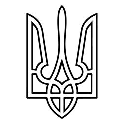 Картина-трафарет для раскрашивания песком "Герб Украины"