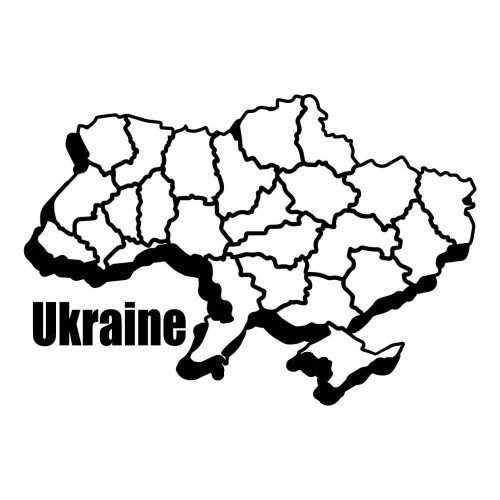 Картина-трафарет для раскрашивания песком "Карта Украины 2"